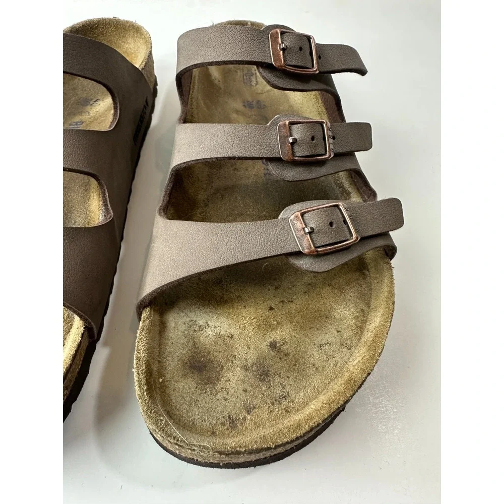 Birkenstock Florida 3 Strap Soft Footbed Sandals Brown Women's Size 40 US 9 M7 - Picture 2 of 16